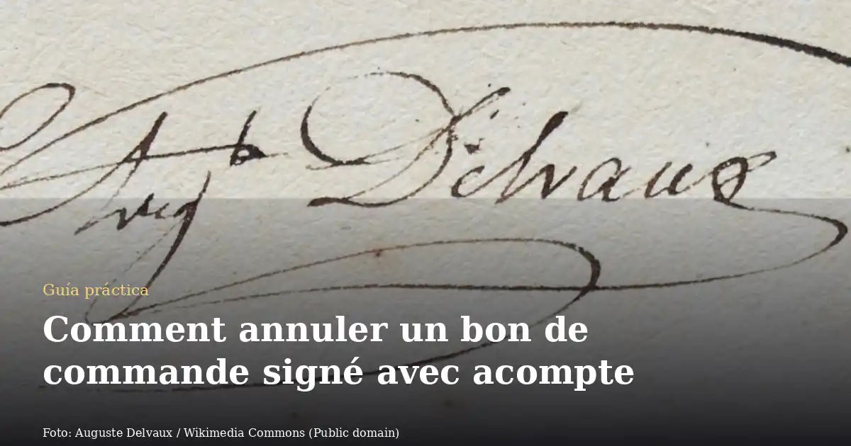 Comment annuler un bon de commande signé avec acompte
