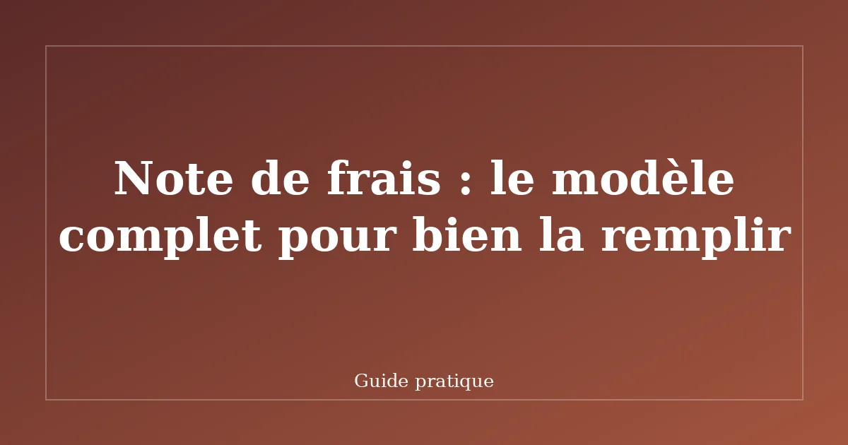 Note de frais : le modèle complet pour bien la remplir