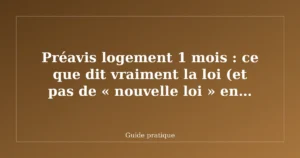 Préavis logement 1 mois : ce que dit vraiment la loi (et pas de « nouvelle loi » en 2025)