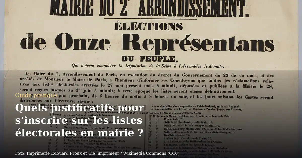 Quels justificatifs pour s'inscrire sur les listes électorales en mairie ?